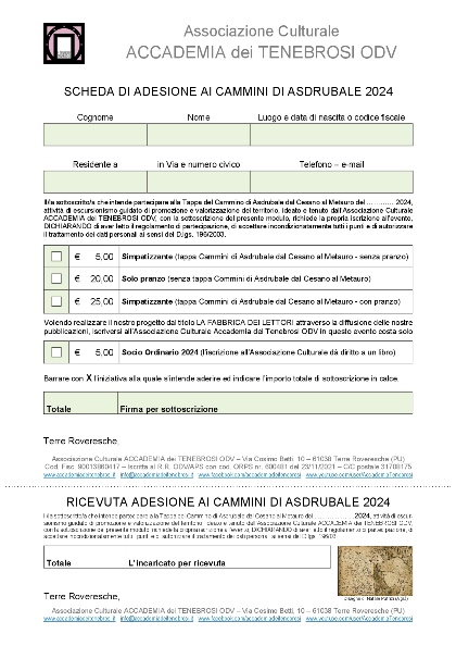 Adesione Cammini di Asdrubale - 2024