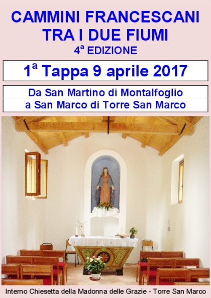 1a Tappa domenica 9 aprile 2017