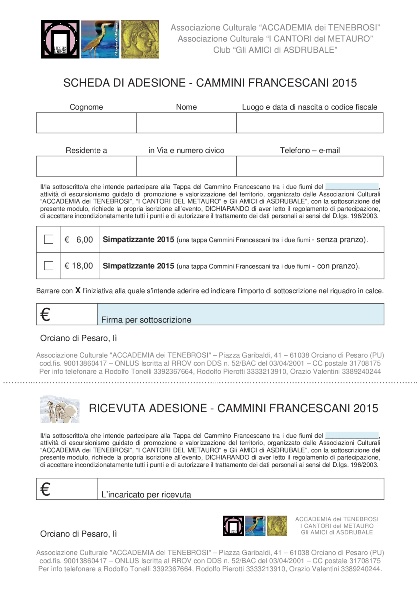 Adesione Cammini Francescani 2015 p1