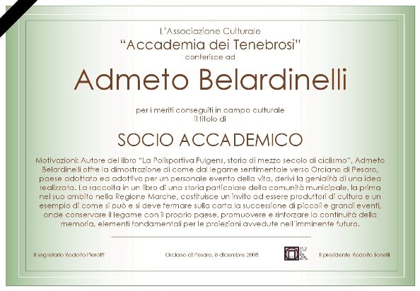 Socio Accademico Admeto Belardinelli