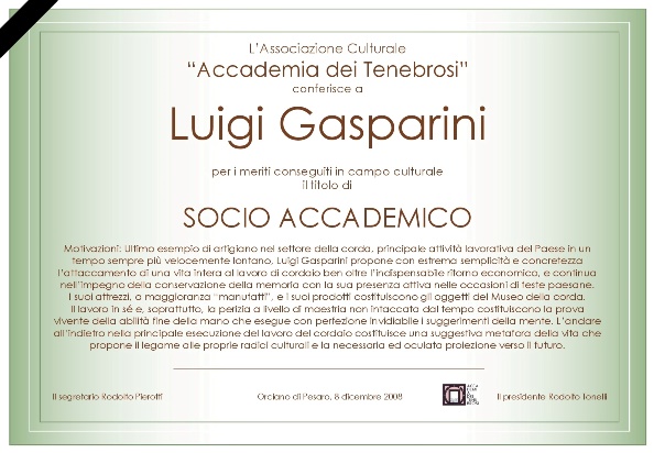 Socio Accademico Luigi Gasparini