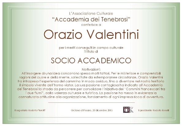 Socio Accademico Orazio Valentini