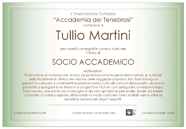 Socio Accademico Tullio Martini