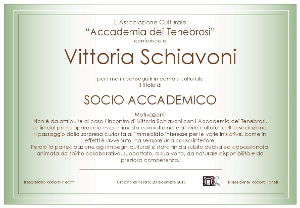 Socio Accademico Vittoria Schiavoni